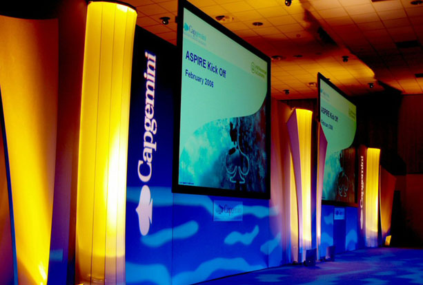 Conference set build with AV screens