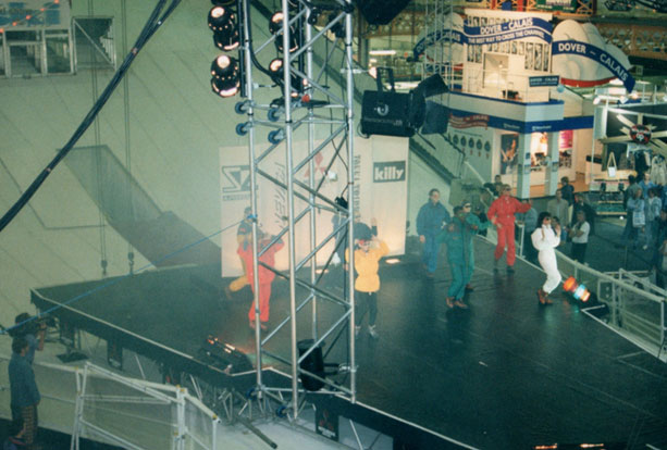 Moving stage with performers