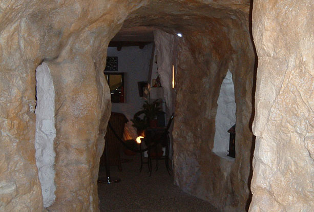 Interior of cave set