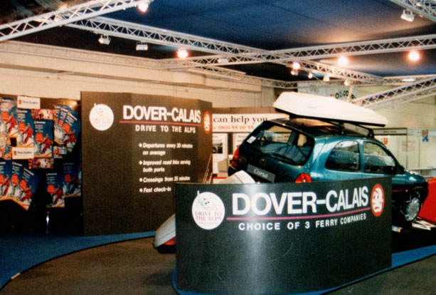 Dover to Calais exhibition stand displaying car